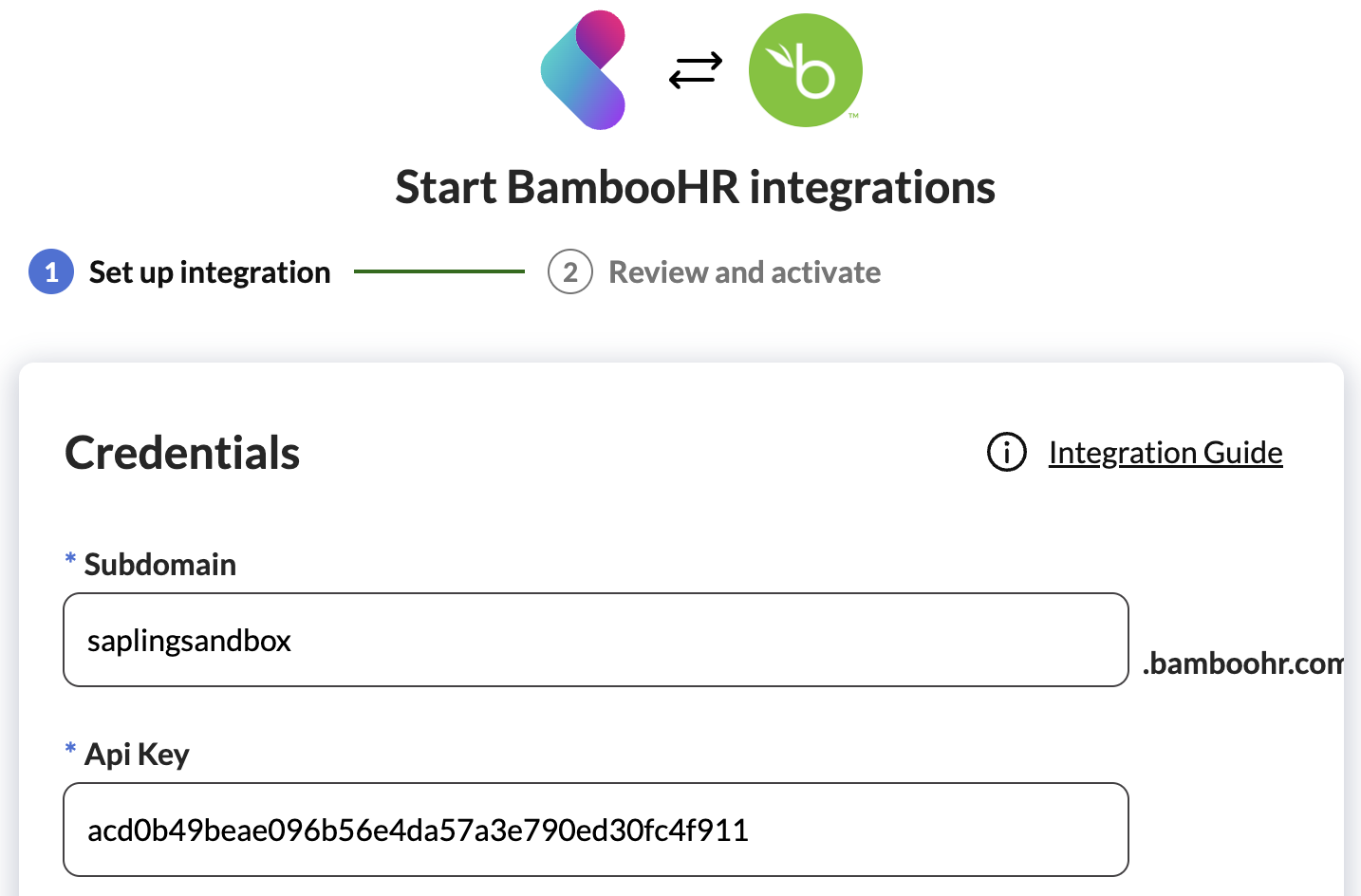 Sapling BambooHR Integration Guide Kallidus