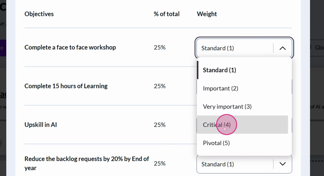 PERFORM_Objectives_AssignWeight