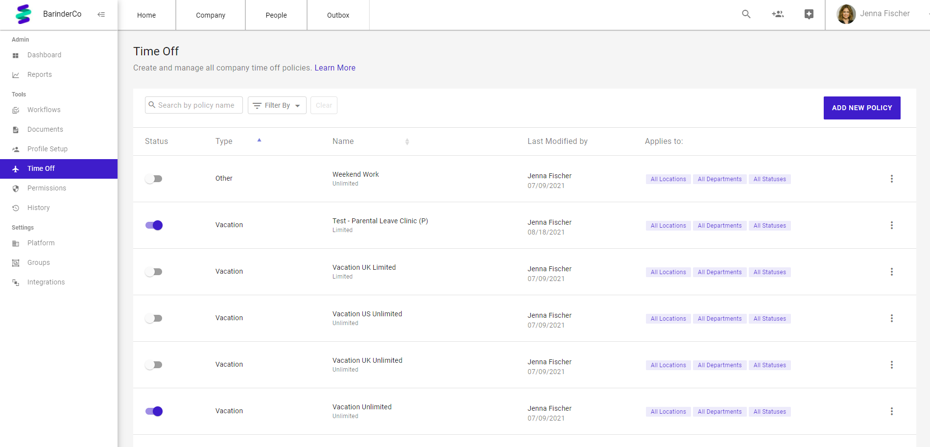 Sapling for Rolling Out Time Off Kallidus